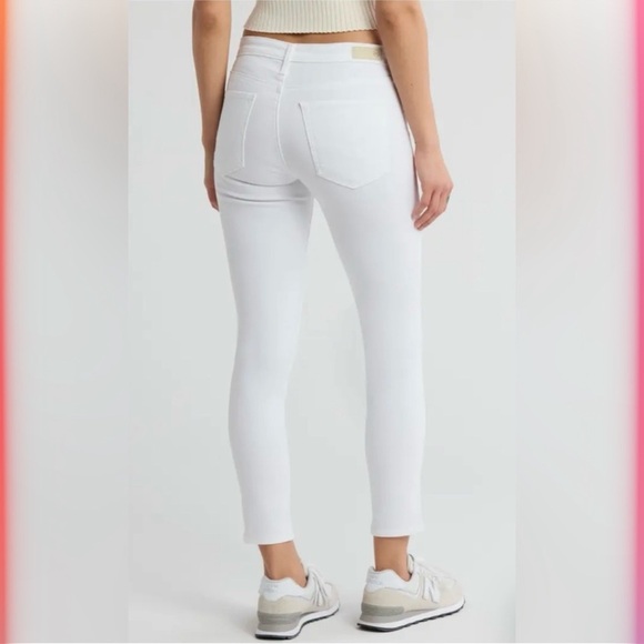 AG Abbey Ankle White Crop Petite Mid-Rise Super Skinny Ankle Jeans Size 26P - Picture 2 of 13